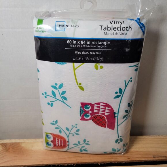 Mainstays Owl Vinyl Tablecloth - 60" X 84" Rectangle NEW - Picture 1 of 7